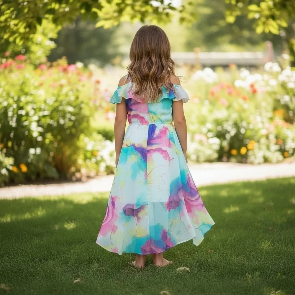 The Children's Place Colorful Cold-Shoulder Dress